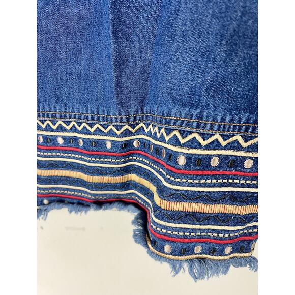 Mountain Lake Women’s Embroidered Denim Shirt Jacket Pattern Sz 2X Cottage Artsy - Picture 2 of 14